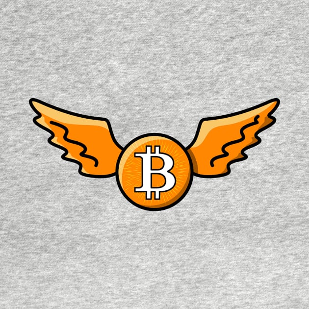 Bitcoin wings flying by Akman